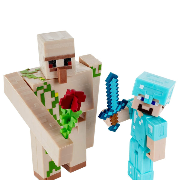 Boneco Minecraft Steve E Iron Golem (6+anos) Mattel - Alves Baby