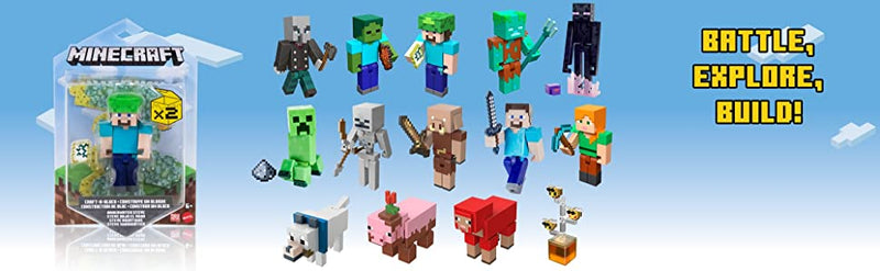 Mattel Minecraft Craft-a-Block Character Action Figures Based On The Video  Game, Steve