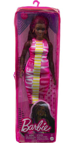 Barbie Fashionistas Doll #186, Curvy, Crimson Braids, Sleeveless Love Dress, Hoop Earrings