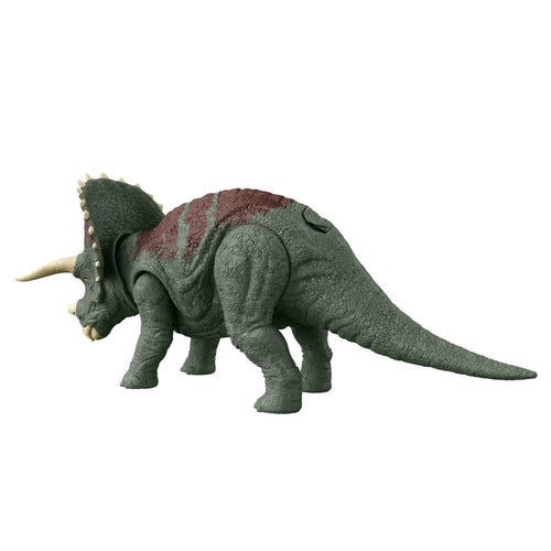 Jurassic World Dominion Roar Strikers Triceratops Dinosaur Action Figure with Roaring Sound and Attack Action