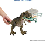 Jurassic World Dominion Dinosaur T Rex Toy, Thrash ‘N Devour Tyrannosaurus Rex Action Figure with Sound and Motion