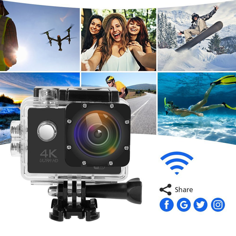 Ultra 4K 360 Degree Panoramic Camera HD Wifi Video Sports Action DV  Cam+Free 32G