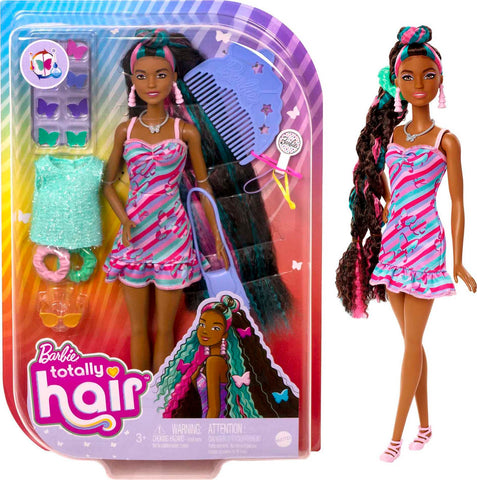 Barbie Totally Hair Butterfly-Themed Doll, 8.5 inch Fantasy Hair