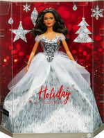 Barbie Signature 2021 Holiday Barbie Doll 12-inch Brunette Curly Hair In Silver Gown