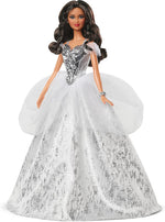 Barbie Signature 2021 Holiday Barbie Doll 12-inch Brunette Curly Hair In Silver Gown