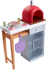 Barbie Outdoor Furniture Set with Brick Pizza Oven