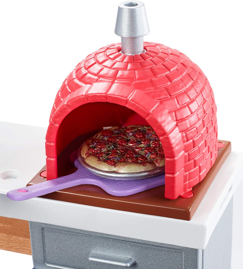 Barbie Outdoor Furniture Set with Brick Pizza Oven