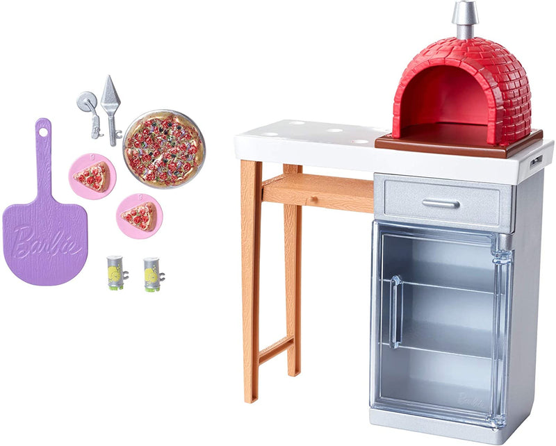 Barbie Outdoor Furniture Set with Brick Pizza Oven