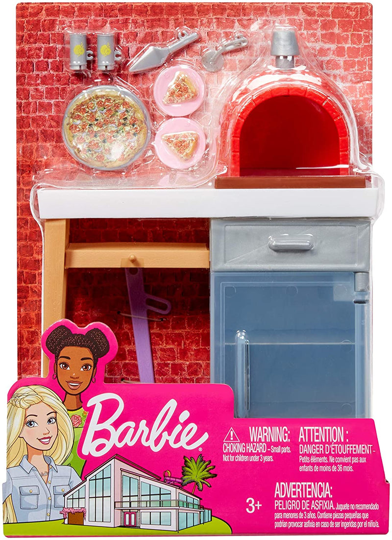 Barbie Outdoor Furniture Set with Brick Pizza Oven