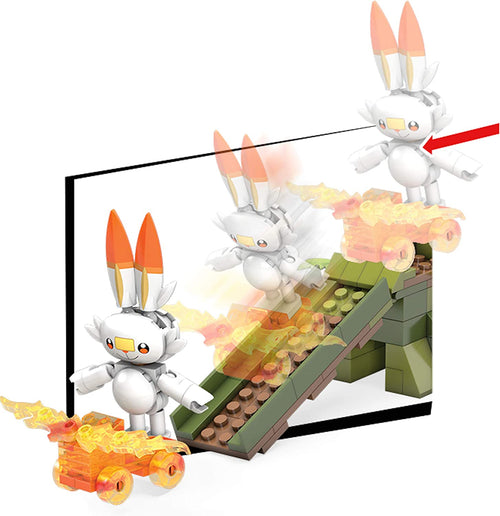 Mega Construx Pokemon Grookey vs. Scorbunny Figure Building Set