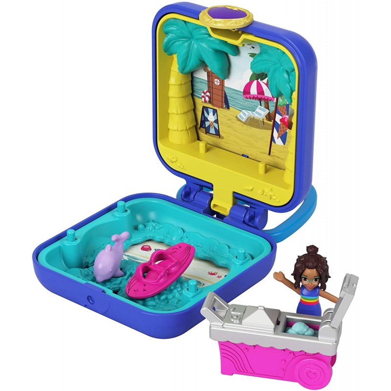 Polly Pocket Shani Tropical Beach Compact With Mobile Ice Cream Cart