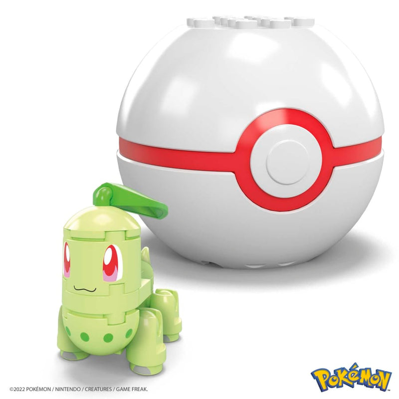 MEGA Pokemon Chikorita Building Set with 19 Compatible Bricks and Pieces and Poke Ball