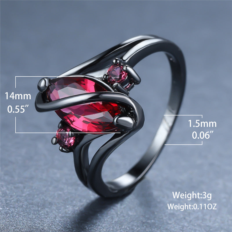 Buy RUVEE Titanium Black Crystal American Diamond Love is in The Air Band  Alloy Ring for Men & Women (7) at Amazon.in