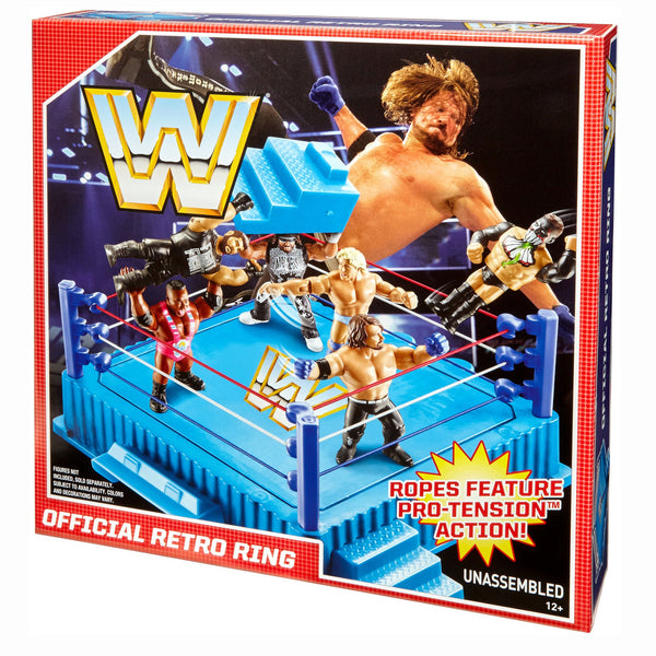 Mattel WWE Official Retro Throwback Wrestling Ring Play Set with Remov ...